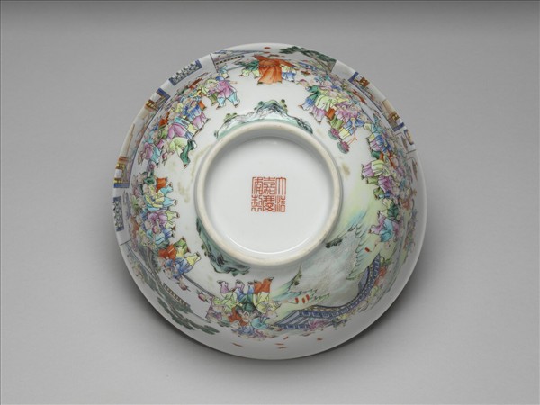 粉彩百子圖碗