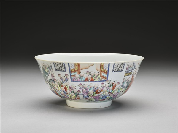 粉彩百子圖碗