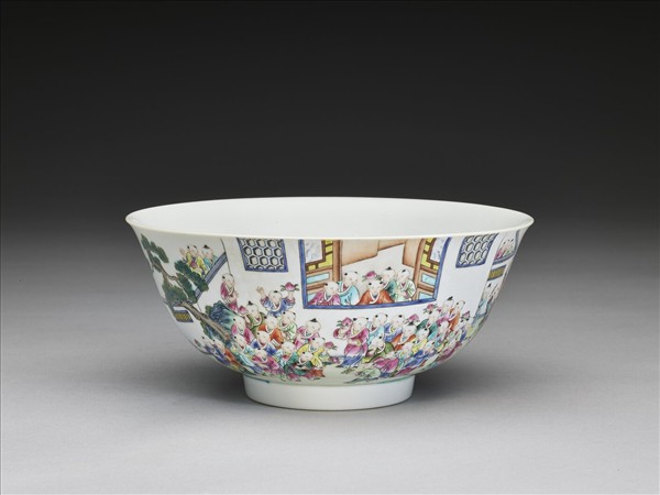 粉彩百子圖碗