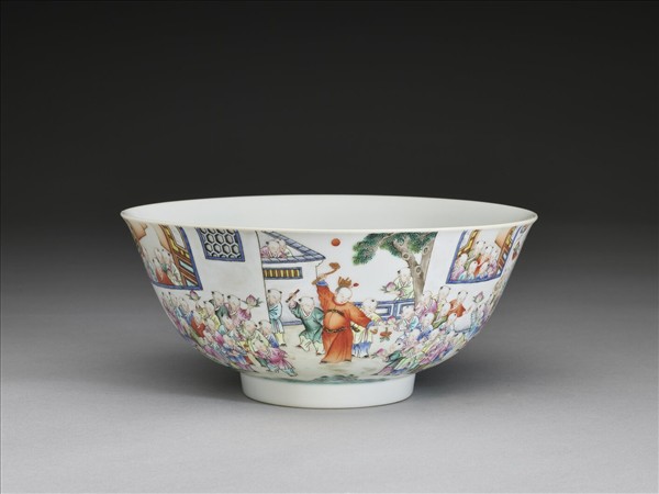 粉彩百子圖碗