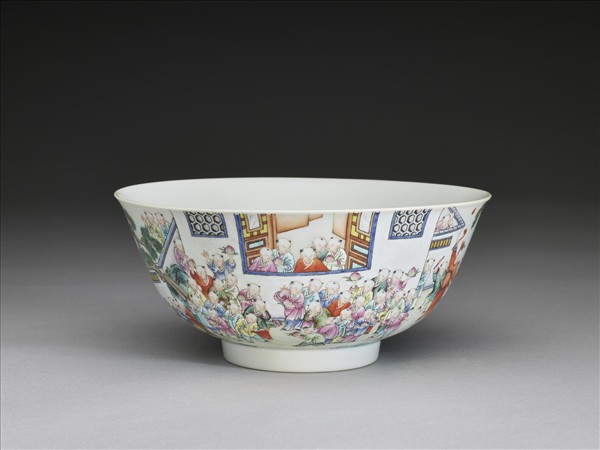 粉彩百子圖碗