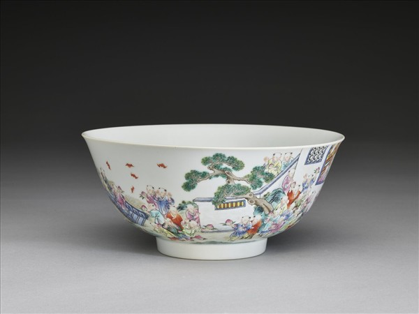 粉彩百子圖碗