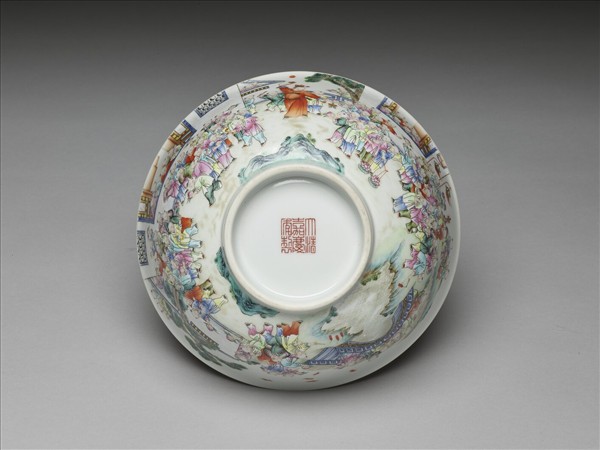 粉彩百子圖碗