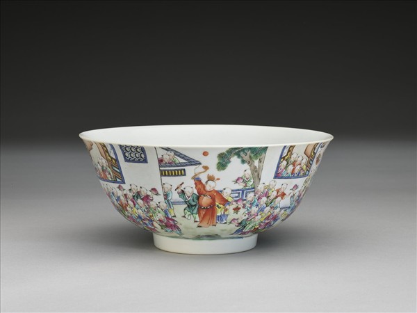 粉彩百子圖碗
