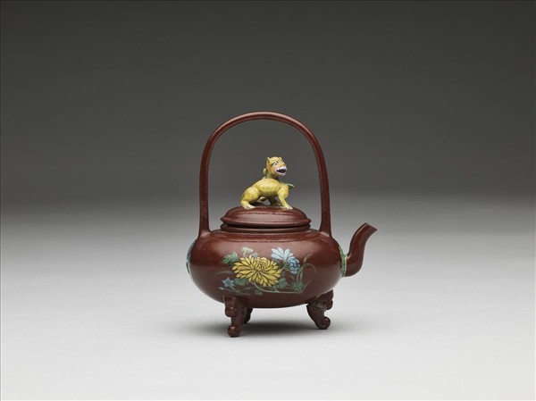 宜興胎畫琺瑯提梁壺