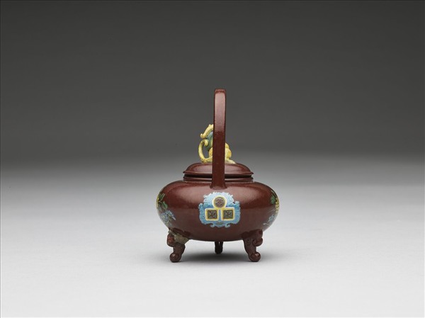 宜興胎畫琺瑯提梁壺