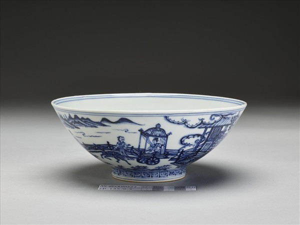 青花人物圖碗
