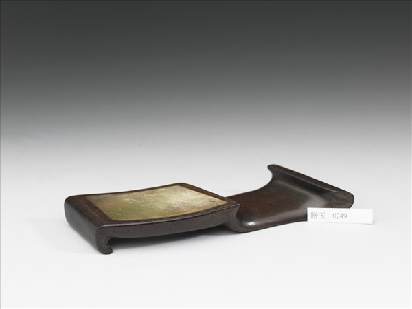 紫檀木鑲玉墨床