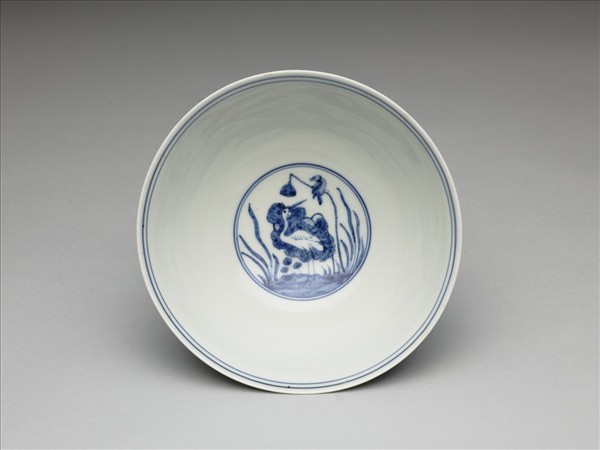 青花花鳥紋高足碗