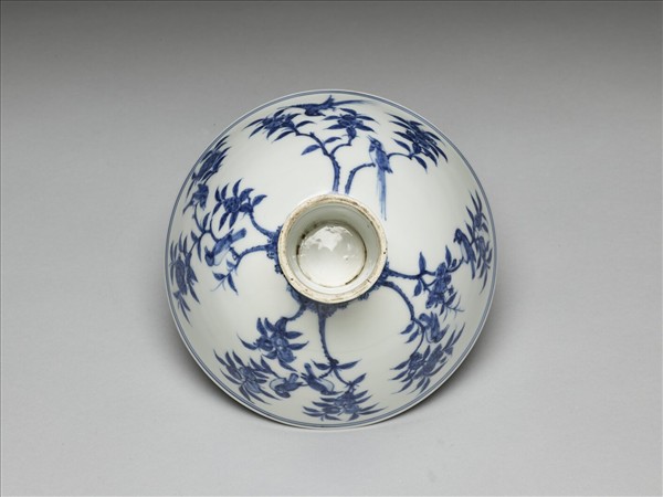 青花花鳥紋高足碗