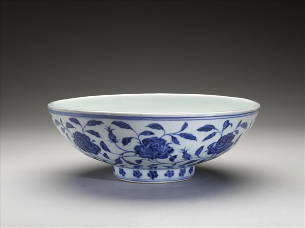 青花四季花卉圓洗