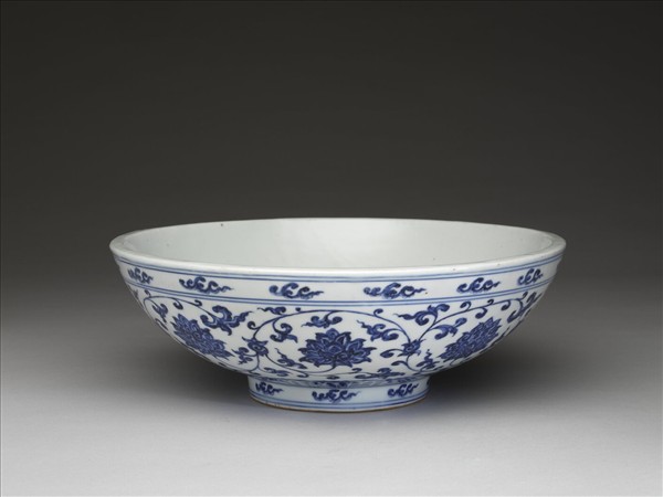 青花番蓮圓洗