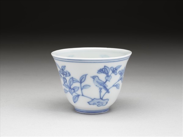 青花花鳥紋杯