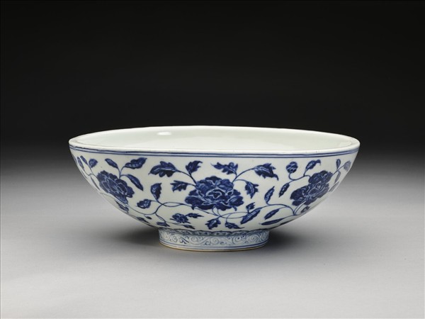 青花四季花卉圓洗