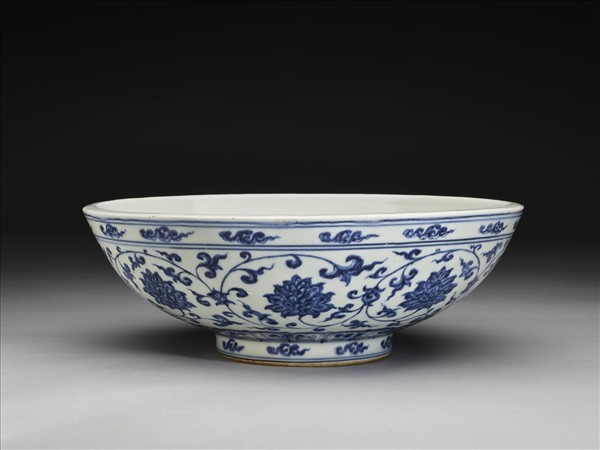 青花番蓮圓洗