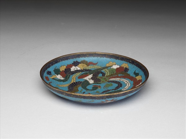 掐絲琺瑯雲鳳紋盤