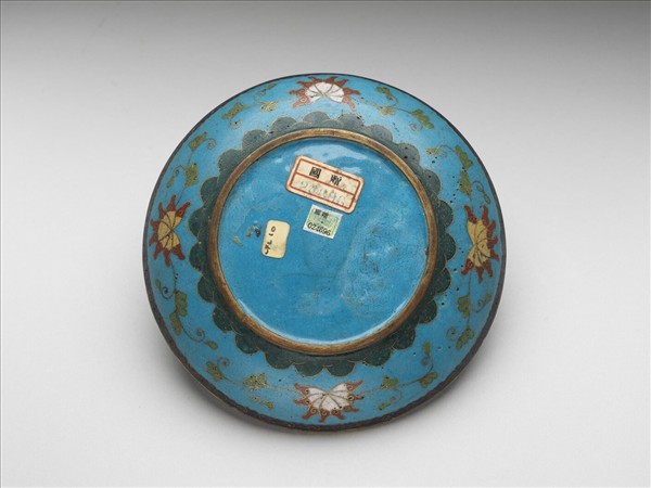 掐絲琺瑯雲鳳紋盤