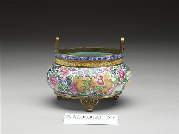 銅胎畫琺瑯三多爐