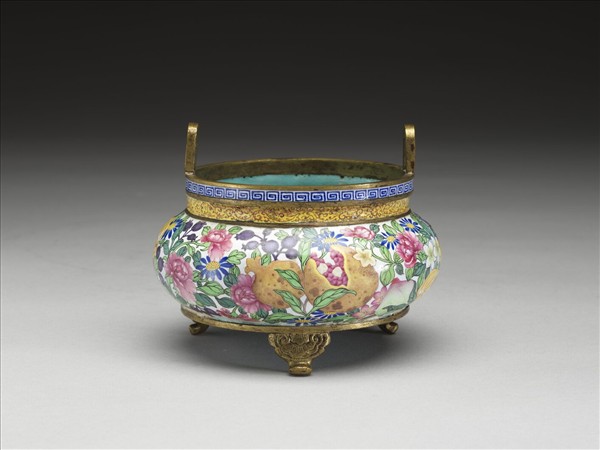 銅胎畫琺瑯三多爐