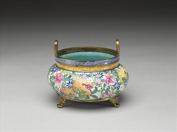 銅胎畫琺瑯三多爐