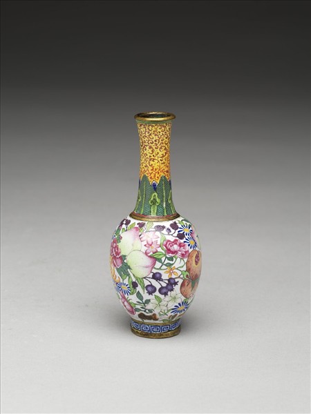 銅胎畫琺瑯三多瓶