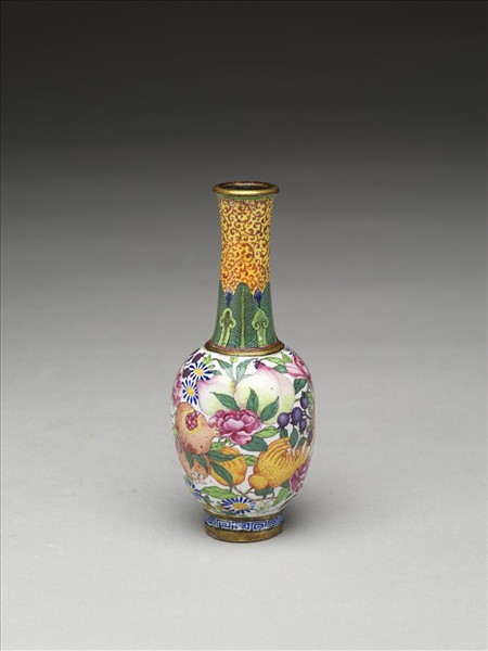 銅胎畫琺瑯三多瓶