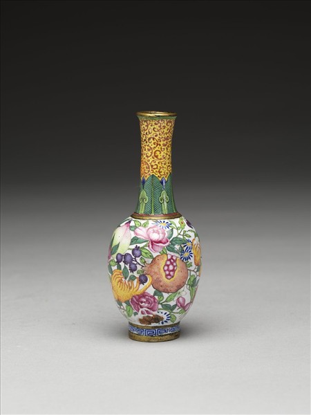 銅胎畫琺瑯三多瓶