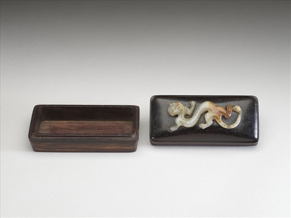 嵌玉螭紫檀長方盒