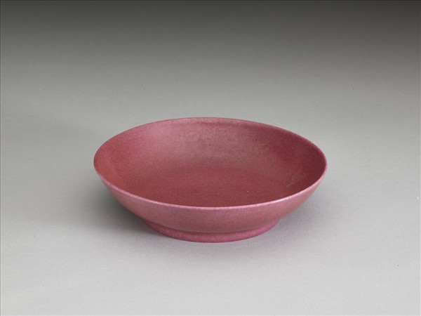 胭脂紅釉碟