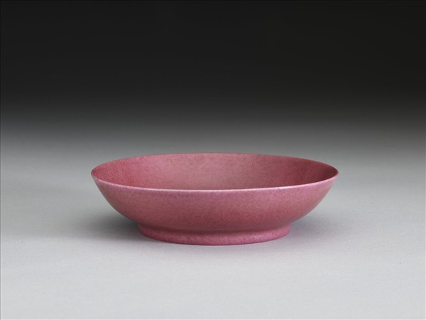 胭脂紅釉碟