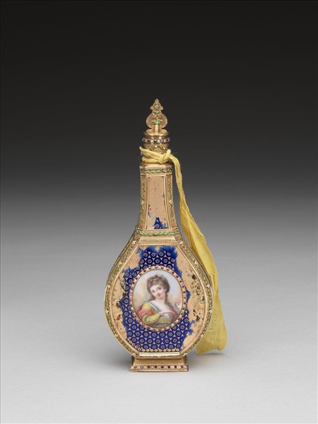 西洋琺瑯鑲錶人物瓶