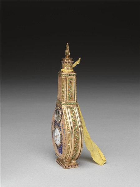 西洋琺瑯鑲錶人物瓶