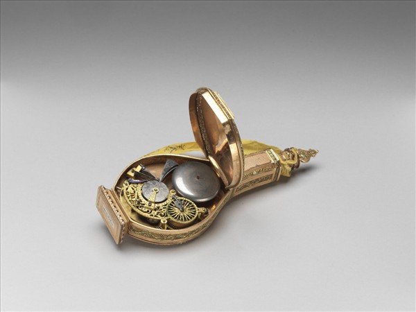 西洋琺瑯鑲錶人物瓶