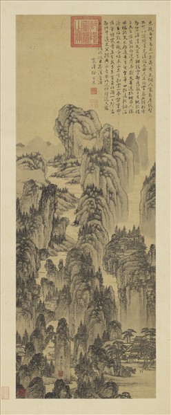 明周臣山水　軸