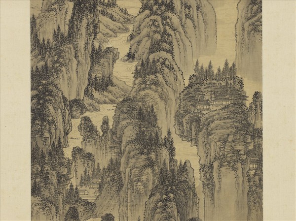 明周臣山水　軸