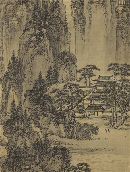 明周臣山水　軸