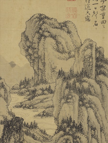 明周臣山水　軸