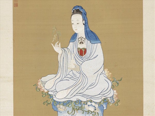 清人繡觀音大士像　軸