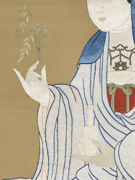 清人繡觀音大士像　軸