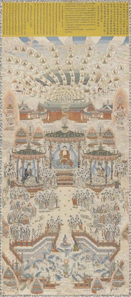 清緙絲極樂世界圖　軸