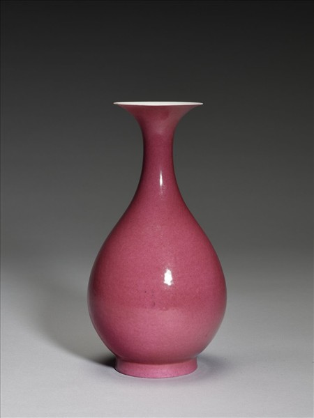 胭脂紅彩玉壺春瓶 