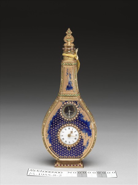 西洋琺瑯鑲錶人物瓶