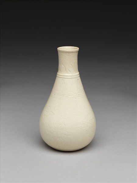 白瓷暗花直口瓶