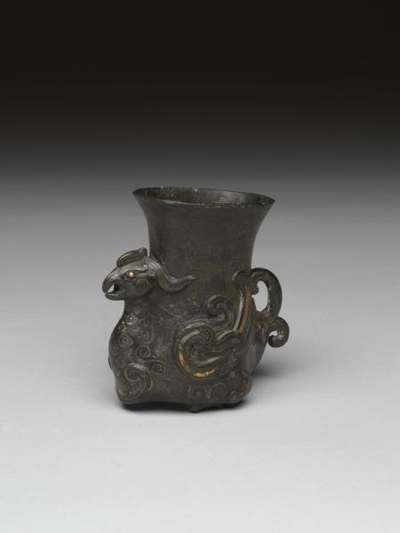 銅錯金銀天雞尊