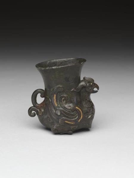 銅錯金銀天雞尊