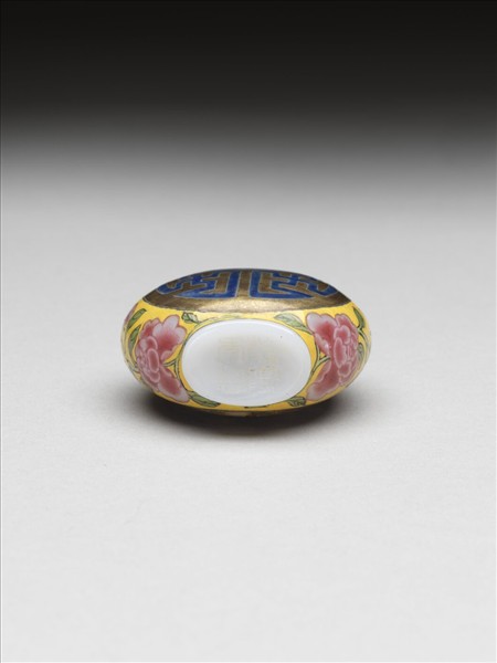 玻璃胎畫琺瑯萬壽紋鼻煙壺