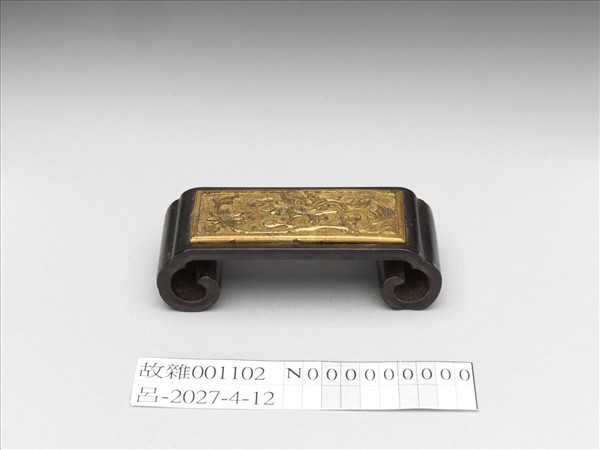 紫檀嵌銅花卉墨床- 故宮