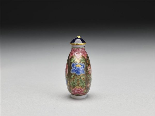 玻璃胎畫琺瑯富貴福壽紋鼻煙壺