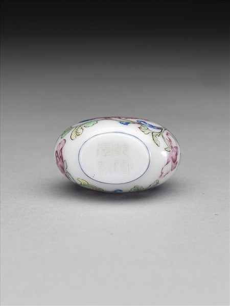 玻璃胎畫琺瑯轉枝花卉紋鼻煙壺