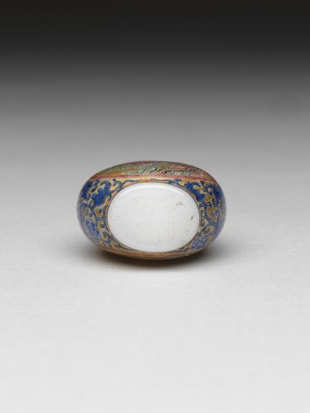 玻璃胎畫琺瑯花鳥紋鼻煙壺